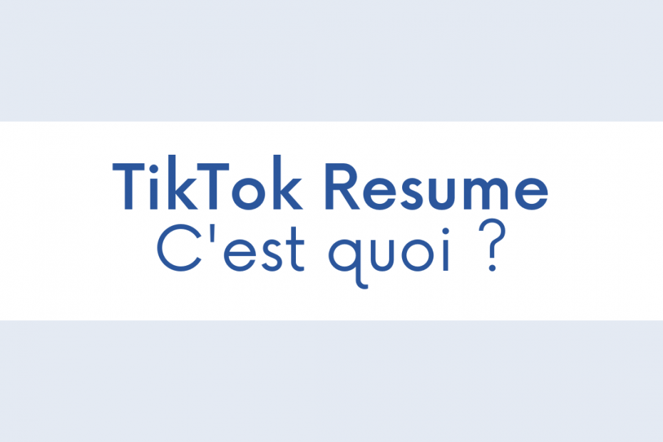 TikTok Resume Emploi