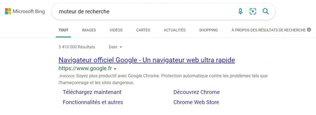 Moteur de recherche - Bing