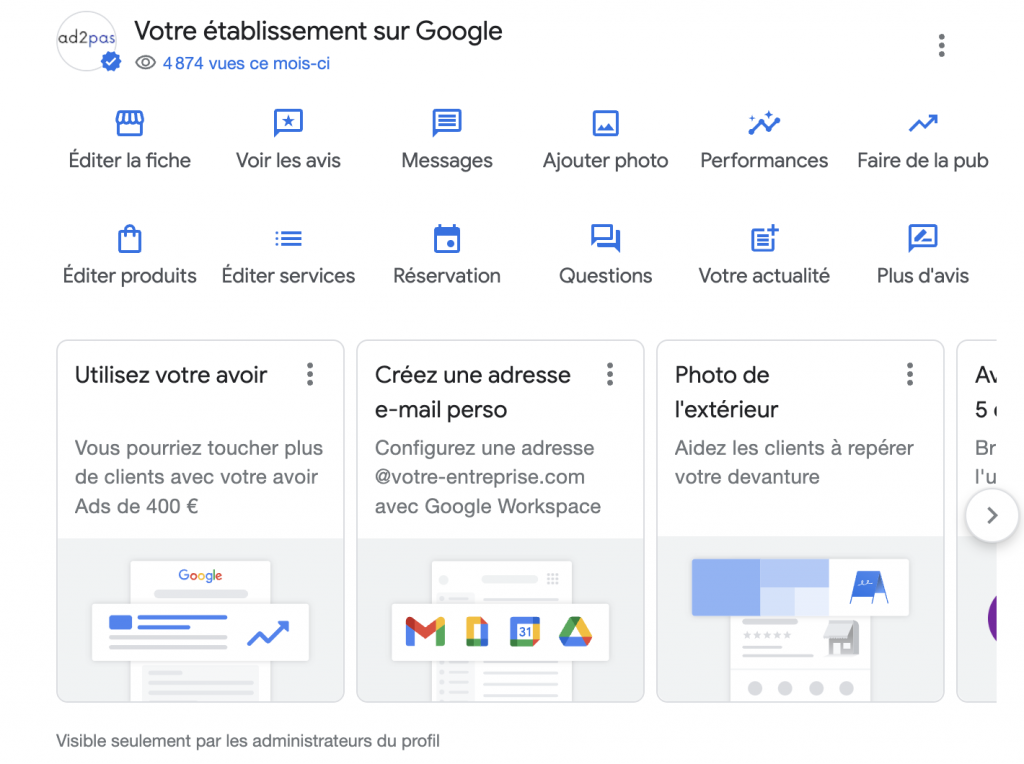 Modifier Fiche Google Profile Business depuis Google